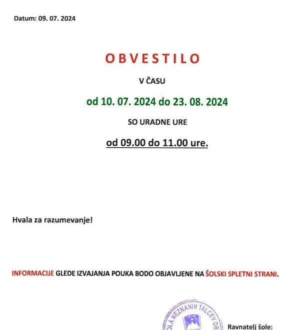 Obvestilo