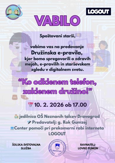 Vabilo na predavanje za starše