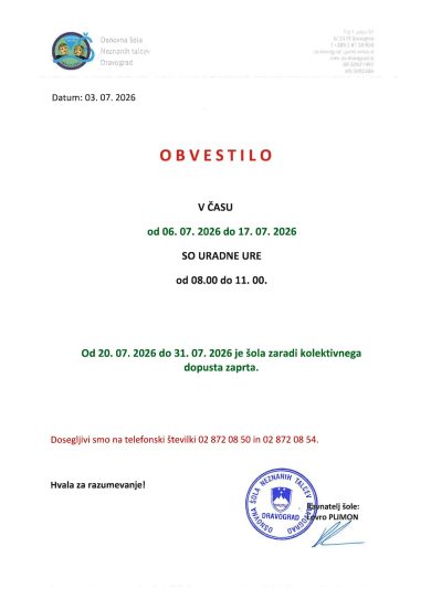 Obvestilo